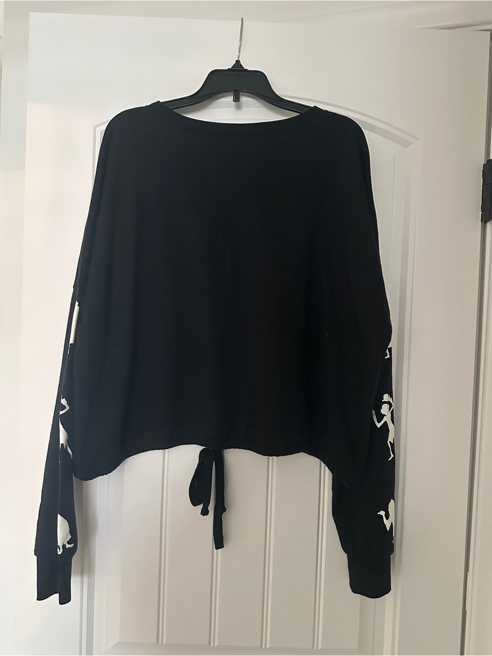 Disney Glow in the Dark Black Haunted Mansion Cropped Pullover with Drawstring - Picture 2 of 5